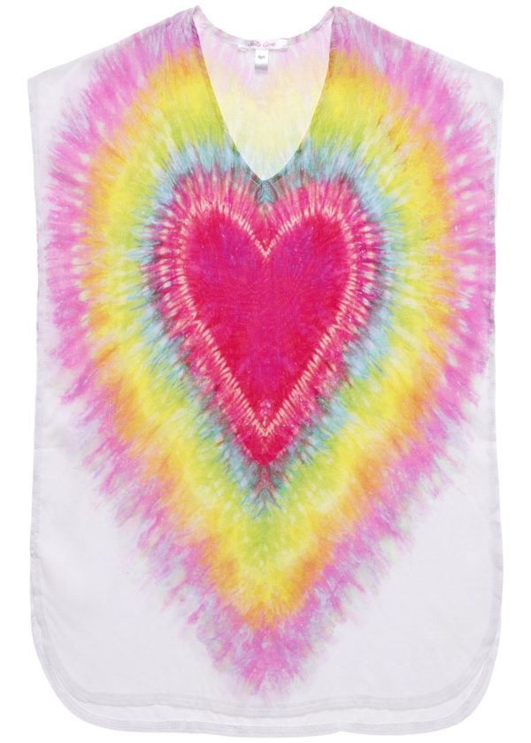 Tie-Dye Heart Poncho Cover-Up